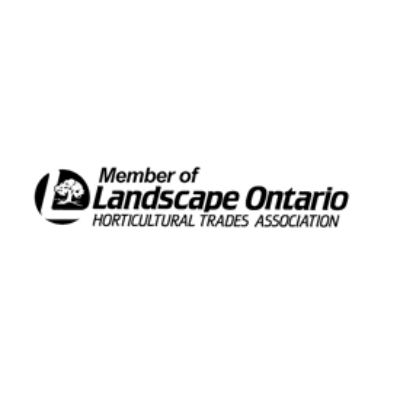 The image features the logo of the "Member of Landscape Ontario Horticultural Trades Association," with stylized tree leaves and text on a green background.